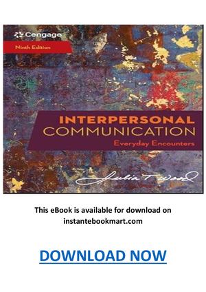 Interpersonal Communication Everyday Encounters 9th Edition Pdf