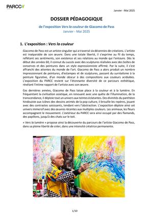 DOSSIER PEDAGOGIQUE - Giacomo De Pass