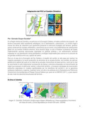 Adaptación del PCC al Cambio Climático