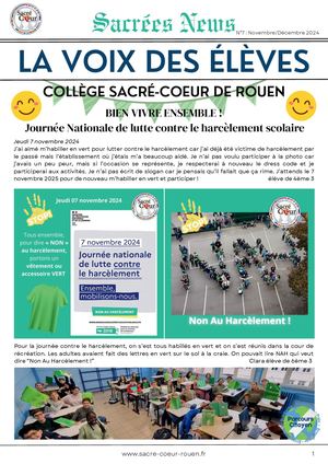 Sacrées News : La Voix Des Elèves N°7 Novembre Décembre 2024