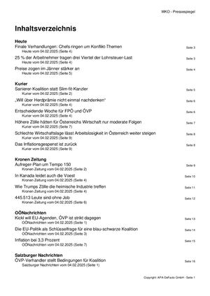 Pressespiegel 20250204