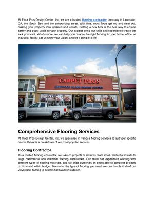 Floor Pros Design Center, Inc - Expert Flooring Contractor Services in Lawndale, CA