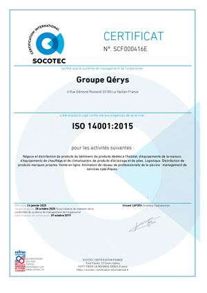 Certificat Et Annexe ISO 14001