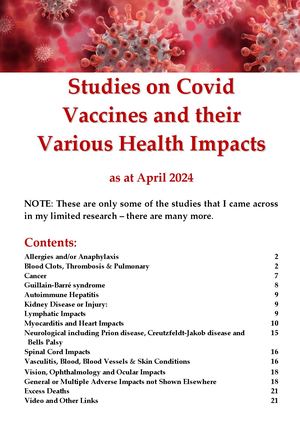Studies on Covid Vaccines and Their Various Impacts on Health