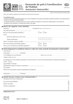 2025 Pala Pret Amelioration Du Lieu D'accueil Dossier De Demande (Ass Mat)