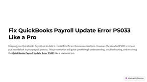Fix QuickBooks Payroll Update Error Ps033 Like A Pro