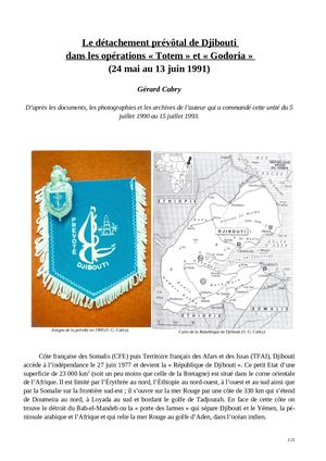 Le Detachement Prevotal De Djibouti (Gérard Cabry)