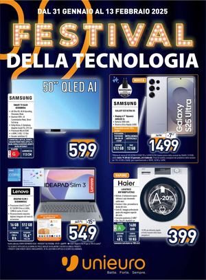 Volantino Unieuro FESTIVAL DELLA TECNOLOGIA - dal 31 Gennaio al 13 Febbraio