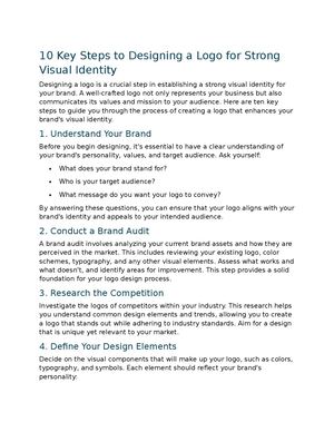 Calaméo - 10 Key Steps To Designing A Logo For Strong Visual Identity