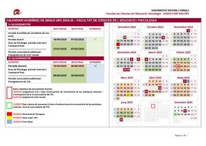 Calendari 2024 2025 Primària