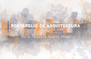 Portafolio Arquitectura María Fernanda Giraldo