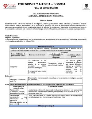 14 Plan De Estudios Tecnología 2025