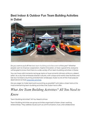 Best Indoor & Outdoor Fun Team Building Activities In Dubai Gear Up Events