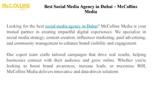 Best Social Media Agency In Dubai – Mc Collins Media
