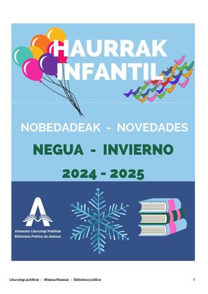 Novedades infantiles - Invierno - 2024/2025 - Negua - Haurrentzako nobedadeak