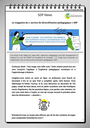 Less Is More Du Contenu Volumineux Aux Supports Visuels Dynamiques Pour Un Apprentissage à Distance Efficace