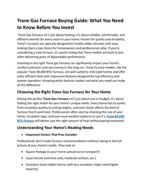 Trane Gas Furnace Buying Guide What You Need To Know Before You Invest