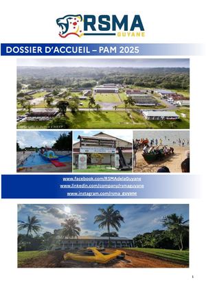 Dossier d'accueil RSMA de la Guyane 2025
