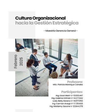 La Gestión Estrategia Y La Cultura Organizacional