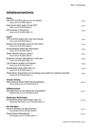 Pressespiegel 20250207