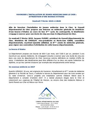 (FP) |  Bourse pour l'installation de Médecins