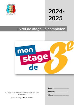Livret De Stage