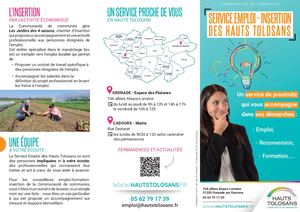 Emploi Insertion en Hauts Tolosans