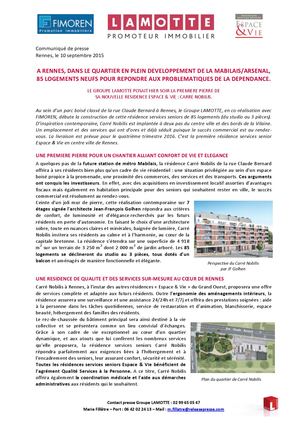 À Rennes, 85 logements neufs pour répondre aux problématiques de la dépendance - 10 septembre 2015