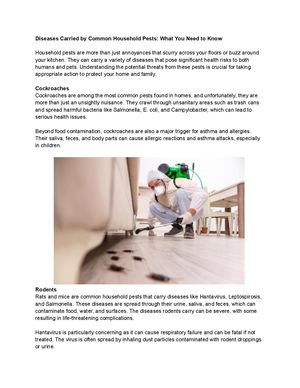 Diseases Carried By Common Household Pests What You Need To Know