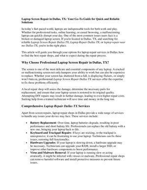 Laptop Screen Repair In Dallas, Tx Your Go To Guide For Quick And Reliable Solutions