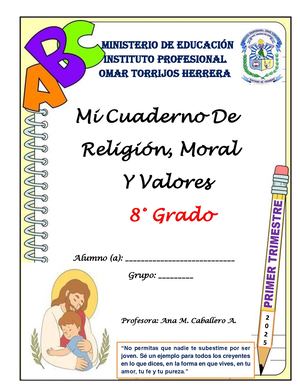 Guía Religión 8° Grado I Trimestre
