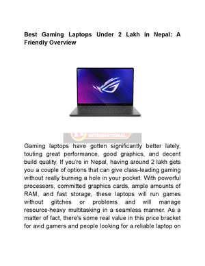 Best Gaming Laptops Under 2 Lakh In Nepal A Friendly Overview