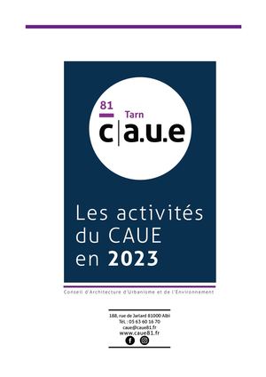 Bilan Activités CAUE du Tarn / 2023
