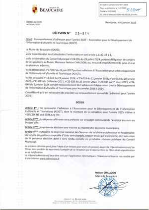 Fichier Parution Des Décisions 25 014 à 25 015