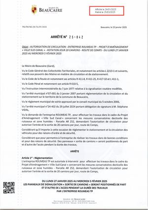 Fichier Parution Des Arrêtés N° 25 042 à 25 050