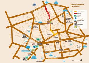 The simplified map of Aix-en-Provence