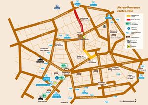Plan simplifié - Aix-en-Provence centre-ville - FR