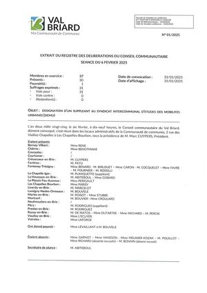 Délibérations CC 06 février 2025