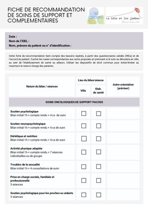 Fiche de recommandation PACOSS pour le 66