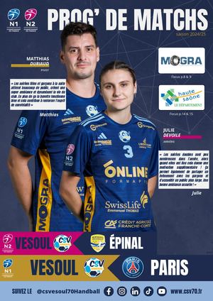 15 février 2025 Soirée N2F + N1M Programme des matchs