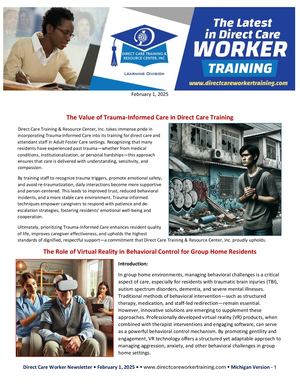 Direct Care Worker Newsletter February 1 2025