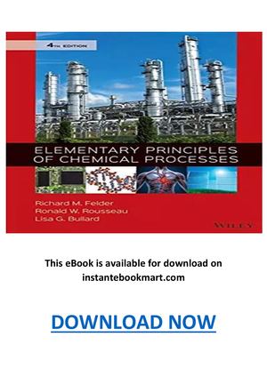 Elementary Principles Of Chemical Processes 4th Edition Pdf