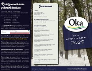 Compte de taxes 2025 - Dépliant explicatif