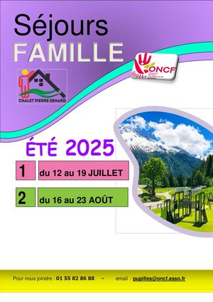 Brochure Séjour Famille Oncf Eté 2025
