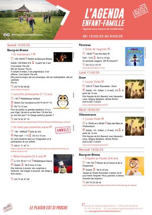Agenda Enfants Familles Du 15 Février Au 9 Mars 2025 Toutes Zones Page 1