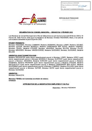 PLU Modification n°1 - APPROBATION