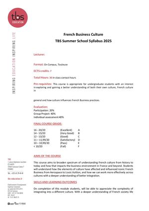 ISSP25  French & Culture Syllabus