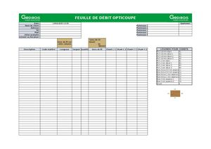 Feuille De Saisie Opticoupe Vierge Ccb