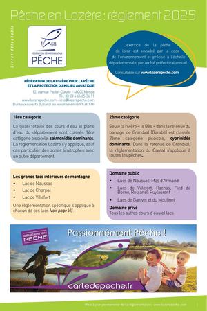 Règlementation Pêche Lozère 2025