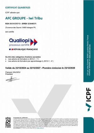 Certificat Qualiopi Afc